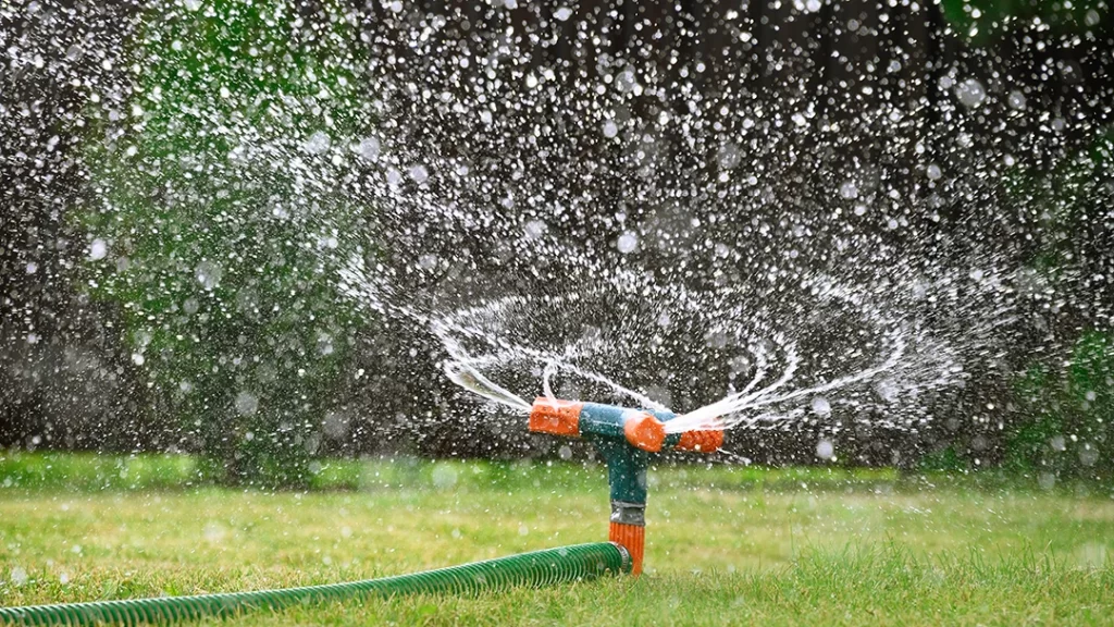 Irrigação Eficiente no Verão - green-lawn-automatic-irrigation-system-in-park-wa-